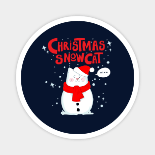 Christmas Snowcat Magnet